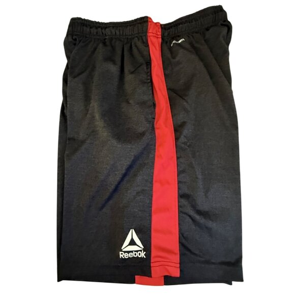 Reebok Mens Athletic Shorts Med Black & Red With Drawstring Waist - Picture 2 of 16